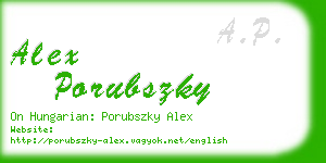 alex porubszky business card